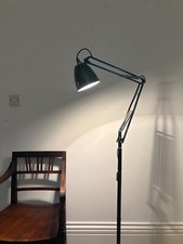 A 1940s Robert Whitelaw Anglepoise Industrial Floor Lamp with Trolley Base PAT