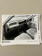 Set of 6 Genuine Vauxhall Nova, Black and White, Press Prints, Rare, Collectable