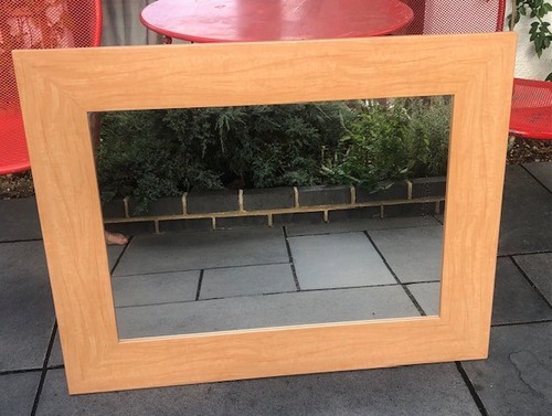 Large wood framed wall mirror - framed,