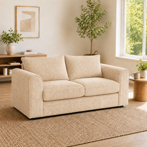 Jumbo cord corner sofa suite - cord,