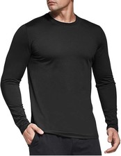 Boyzn Men Performance Long Sleeve T-Shirts, Quick Dry UPF 50+ Sun Protection (S)