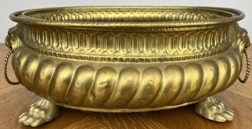 Plant pot vintage style brass - style,
