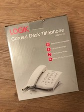Corded Telephone LOGIK WHITE Landline LARGE NUMBER Phone L02CTL10 BNIB