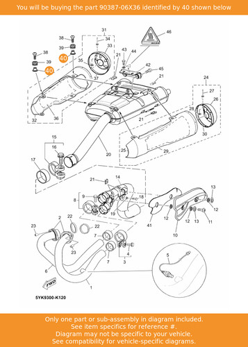 Yamaha collar 90387 06x36 oem - yamaha, collar,