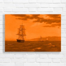 Sailboat Sunset at Sea Orange