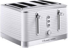 Russell Hobbs White Inspire High Gloss Plastic Four Slice Toaster, White 2 24380