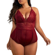 Women's Lace Lingerie Sexy Nightwear Sleepwear Split Waist Plus Size 5XL 
