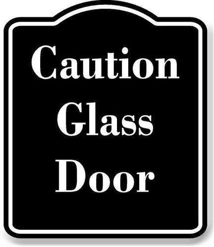 Caution glass door black - glass,
