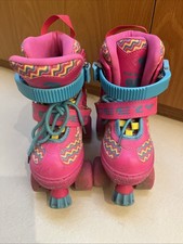 Childs Junior Adjustable Quad Roller Boots Size 11-1