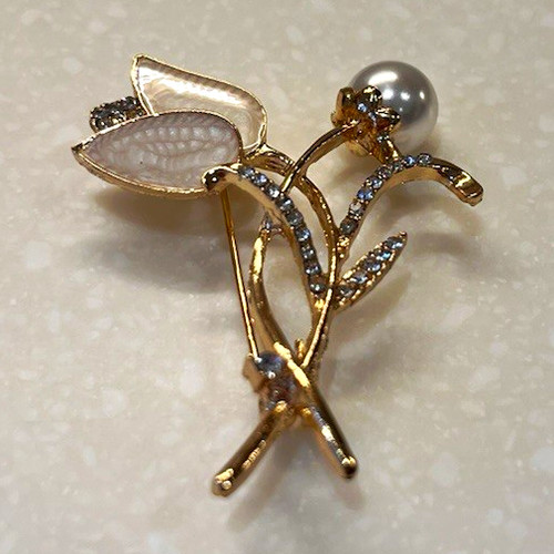Floral tulip design brooch - tulip,