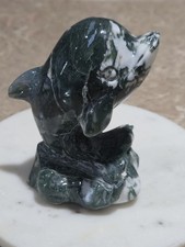 Crystal Moss Agate Dolphin Sea