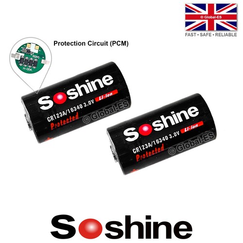 2pcs soshine cr123 - soshine, 16340