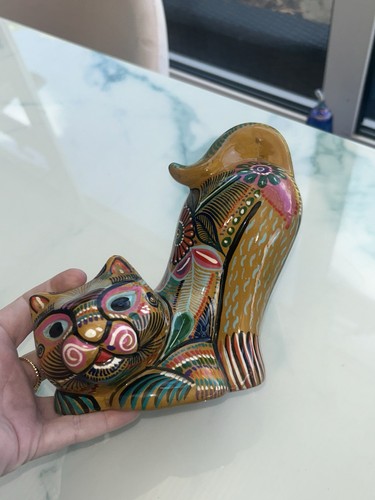 Mexican talavera cat pottery - mexican,