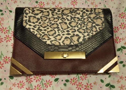 Leopard print handbag - print, dark