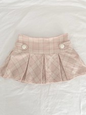 vintage liz lisa pink plaid pleated japanese mini skirt coquette y2k kawaii ♡