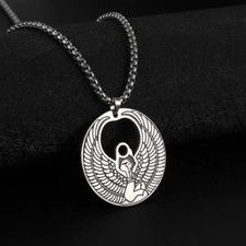 Egyptian Winged Isis Necklace Pendant - Stainless Steel