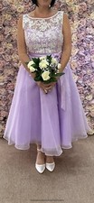 Brand New With Tags True Bride M570 Heather Ivory Lilac bridesmaid dress Size 14