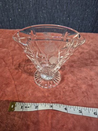 Crystal glass fan shaped - fan, vase