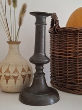 Antique Pewter Candlestick 19th Century Rustic Ecclectic Dark Academia Gothic