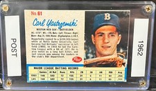 Baseball Card 1962 Post Cereal
