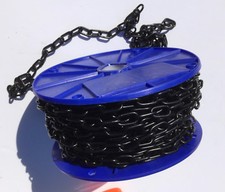 Black  3mm x 30M  Welded Chain Short Link Reel 5.25 kg 3442123