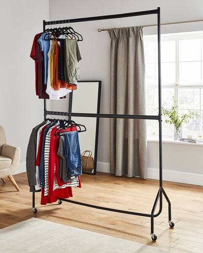 Clothes rail two tier heavy - rail,