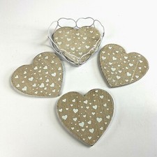 Coaster Set x4 Handmade Heart