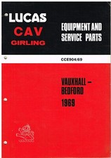 VAUXHALL VICTOR FD CRESTA PC BEDFORD CA TJ TK VAL VAM VAL'69 LUCAS PARTCATALOGUE