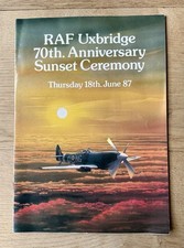 Vintage 1987 RAF Uxbridge 70th Anniversary Sunset Ceremony Programme