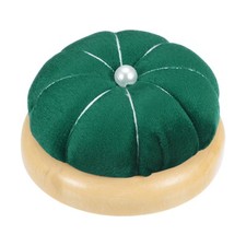 Wooden Base Pin Cushion Japanese Style Cute Needle Holder Pincushions Dark Green