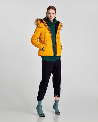 Zara women mustard down - mustard,