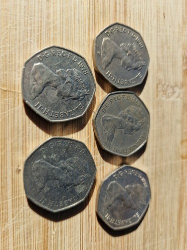 Five old pence - pence, pieces