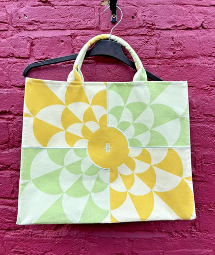 Harrods tote bag green - bag, yellow