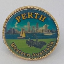 Perth Western Australia Harbour Boats City Pin Badge Tourist Keepsake Souvenir
