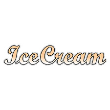 Ice Cream Text Sticker - Cafe decal catering burger van trailer window sign