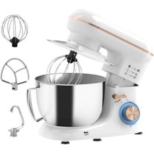 HOMCOM Electric Food Mixer 4.5L Dough Hook Whisk Small Kitchen Appliances White