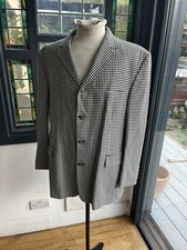 VINTAGE TOM WOLFE LONDON SUIT JACKET BLAZER BLACK WHITE SIZE 42 BUTTON UP UNIQUE