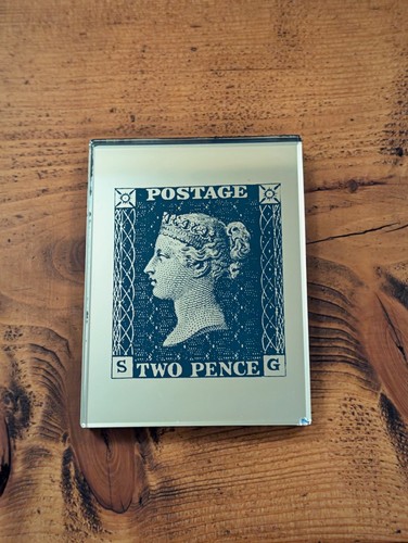 Vintage 1960s two penny - two, blue