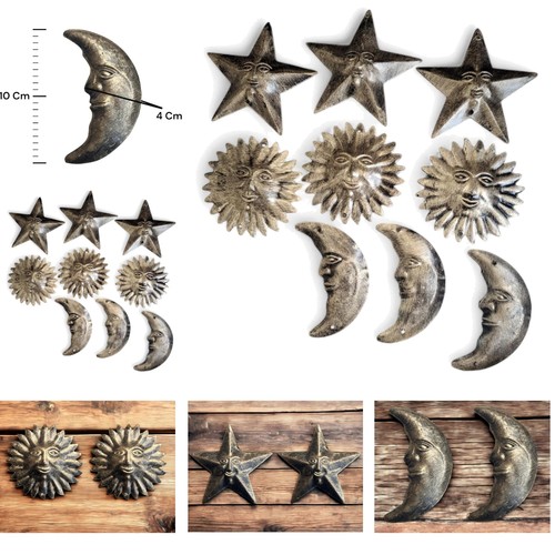 Rustic sun moon - sun, metal