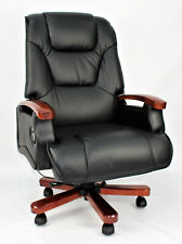 Genuine Leather Full Recliner Executive Office Chair Superb Quality Black Swivel