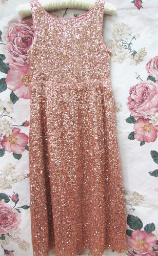 Long pink gold - long, sequin