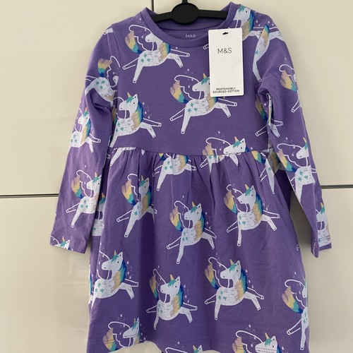 Girls purple unicorn - m&s,