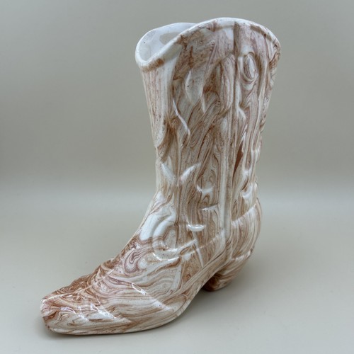 Ceramic cowboy boot vase - cowboy,