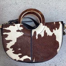 Small Genuine Cow Skin Leather Front Double Handled/ Crossbody Bag,  Top Shop