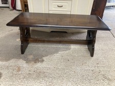 Vintage Old Charm Style Dark Brown Wooden Coffee Table