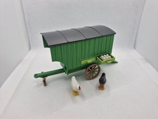 RARE Playmobil 70138 - Farm Chicken Coop Shed Trailer, 2 chickens & eggs, farm 