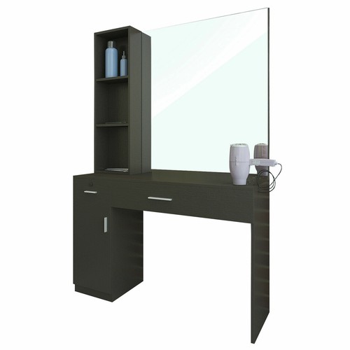Black wall mount salon station - black,