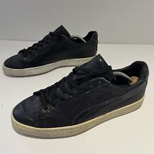 Puma States MII Black Leather Black Snake Effect Trainers UK Size 8 35009 01