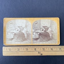 J.A. French Wife Hand Painting Stereoview Cards Stereoscope c1875 Y16042 RARE!