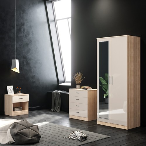 Oak cream bedroom furniture - bedroom,